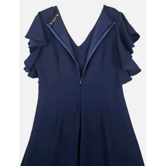 MIUSOL ~Woman Size XL~ Navy Blue Formal Evening Party Maxi Unlined Dress Ruffle. - Picture 8 of 16